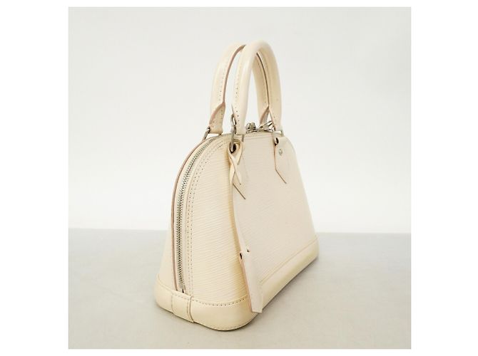 Borsa a mano Louis Vuitton Alma BB in pelle Epi Bianco - vista 2