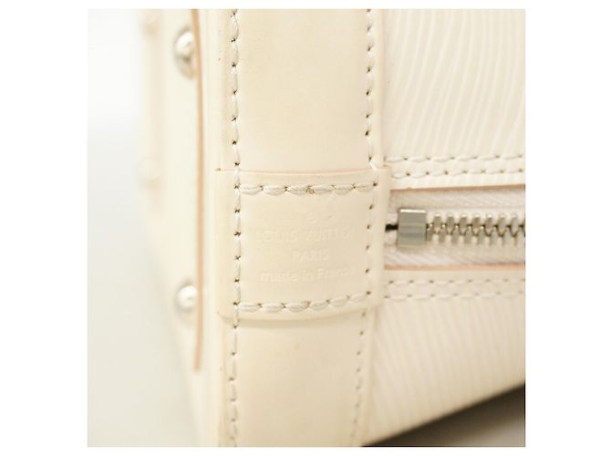 Borsa a mano Louis Vuitton Alma BB in pelle Epi Bianco - vista 5