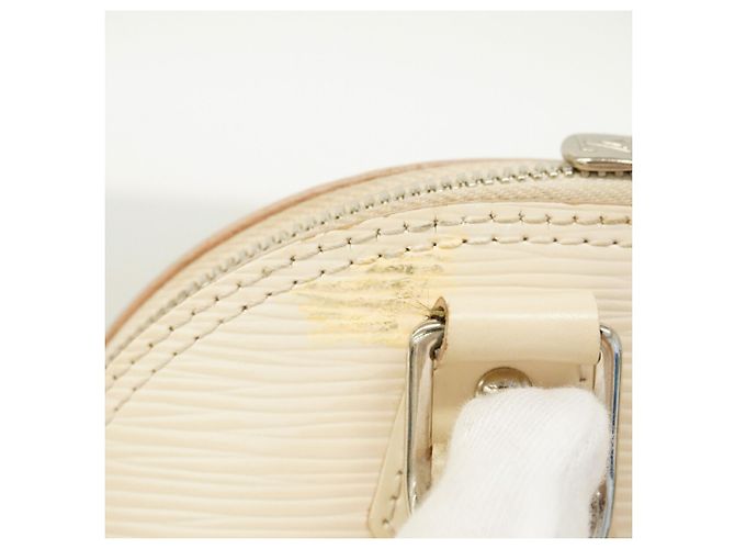 Borsa a mano Louis Vuitton Alma BB in pelle Epi Bianco - vista 8