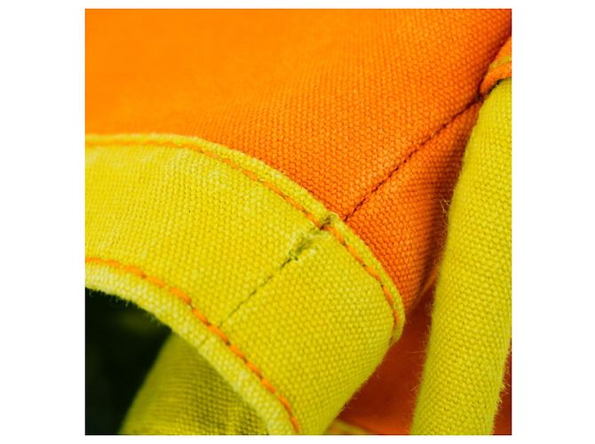 Hermès Sac Cabas PM Canvas Tote Bag Arancione Giallo - vista 6