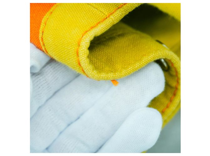 Hermès Sac Cabas PM Canvas Tote Bag Arancione Giallo - vista 7