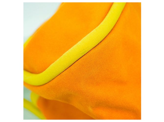 Hermès Sac Cabas PM Canvas Tote Bag Arancione Giallo - vista 8