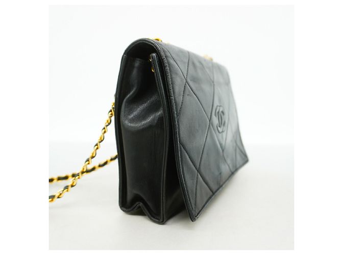 Borsa a tracolla Chanel in pelle di agnello Nero - vista 2