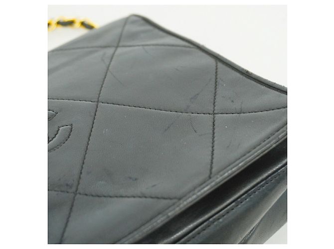 Borsa a tracolla Chanel in pelle di agnello Nero - vista 7