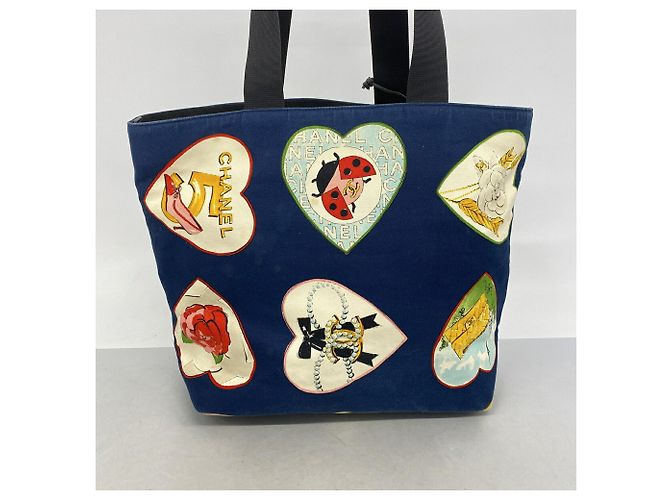 Chanel Shopper aus Canvas in Navy Marineblau - Ansicht 12