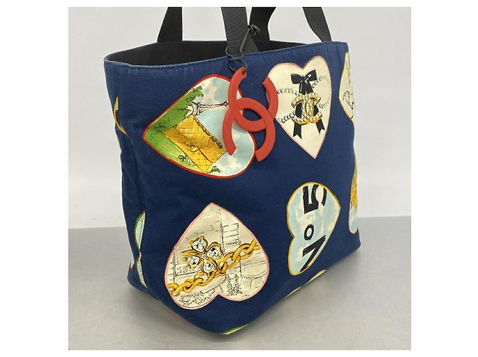 Chanel Shopper aus Canvas in Navy Marineblau - Ansicht 2