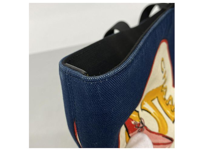 Chanel Shopper aus Canvas in Navy Marineblau - Ansicht 7
