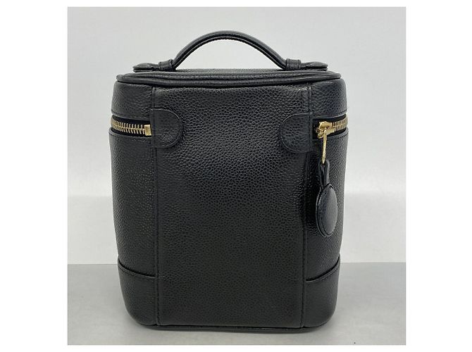 Borsa Vanity Chanel in pelle di vitello martellata nera Nero - vista 8