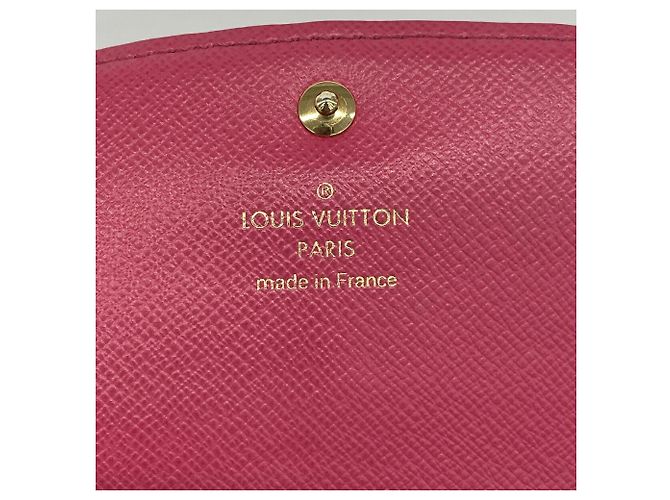Louis Vuitton Monogram Portefeuille Emilie Long Wallet Rosso - vista 4