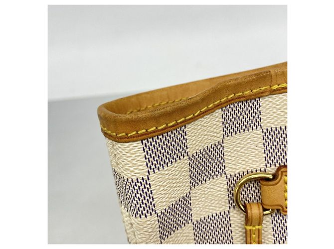 Borsa Tote Louis Vuitton Damier Azur Neverfull MM Bianco - vista 10
