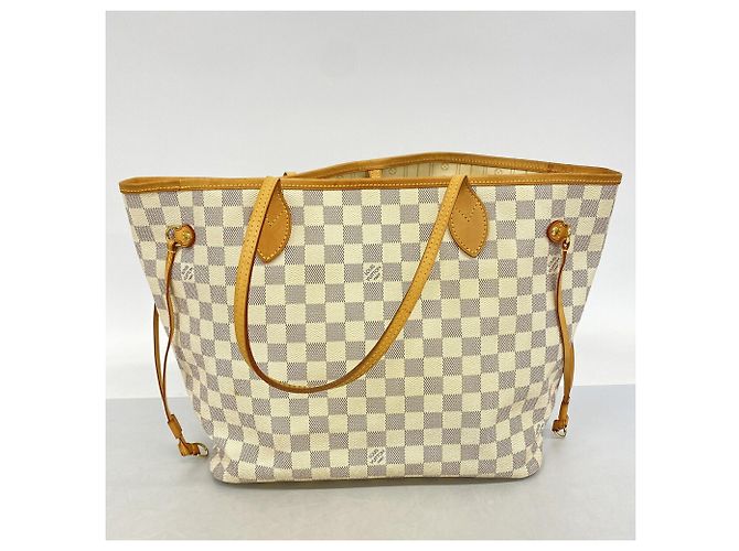 Borsa Tote Louis Vuitton Damier Azur Neverfull MM Bianco - vista 11