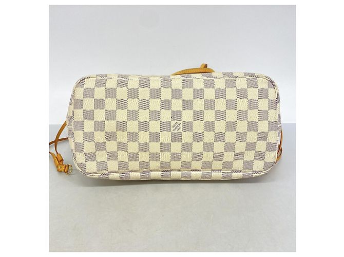 Borsa Tote Louis Vuitton Damier Azur Neverfull MM Bianco - vista 3
