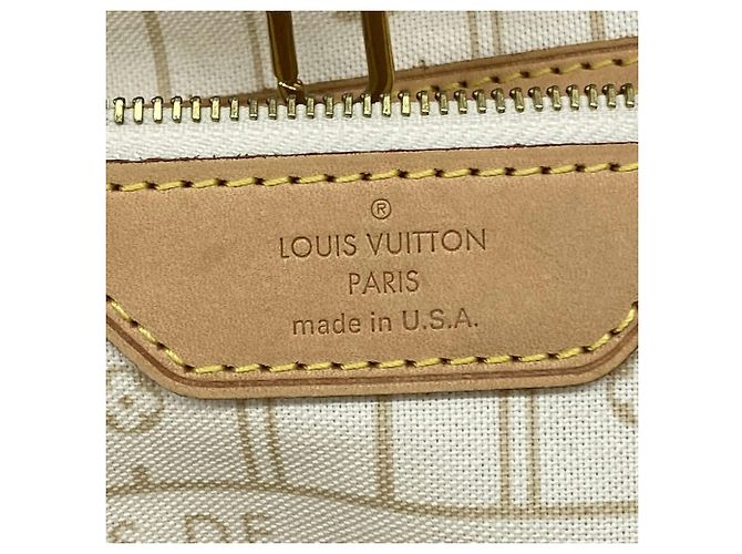 Borsa Tote Louis Vuitton Damier Azur Neverfull MM Bianco - vista 5