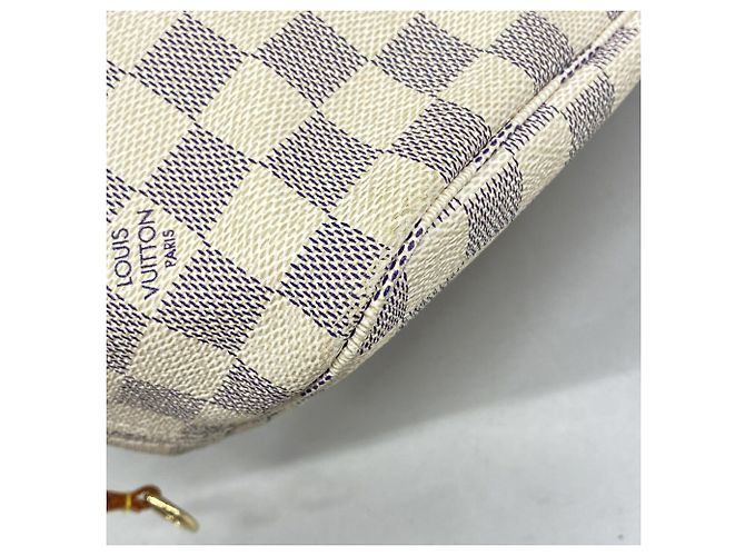 Borsa Tote Louis Vuitton Damier Azur Neverfull MM Bianco - vista 6