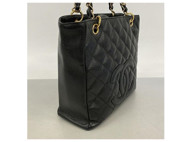 Borsa Tote Chanel in pelle di vitello martellata nera Nero - vista 2