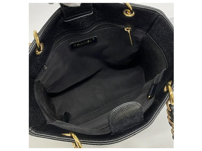 Borsa Tote Chanel in pelle di vitello martellata nera Nero - vista 4