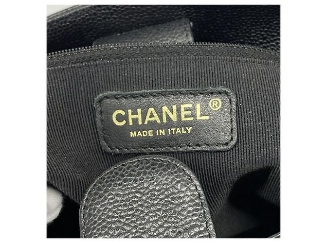 Borsa Tote Chanel in pelle di vitello martellata nera Nero - vista 5
