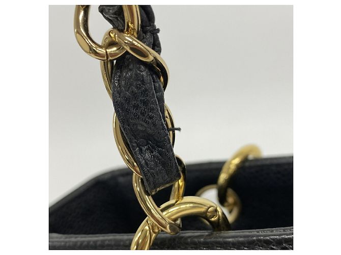 Borsa Tote Chanel in pelle di vitello martellata nera Nero - vista 6
