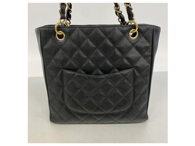 Borsa Tote Chanel in pelle di vitello martellata nera Nero - vista 9