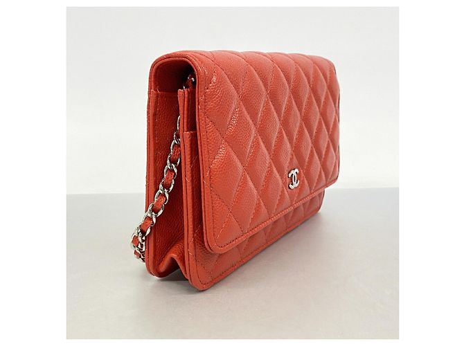 Portafoglio a spalla con catena Chanel Matelassé Rosso - vista 2