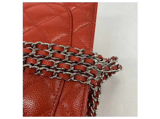 Portafoglio a spalla con catena Chanel Matelassé Rosso - vista 7
