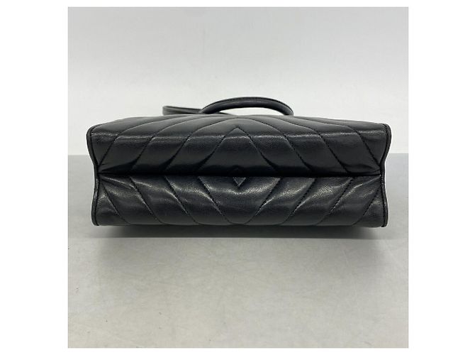 Borsa a tracolla Chanel in pelle d'agnello nera Nero - vista 3