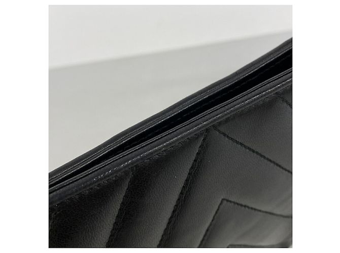 Borsa a tracolla Chanel in pelle d'agnello nera Nero - vista 8
