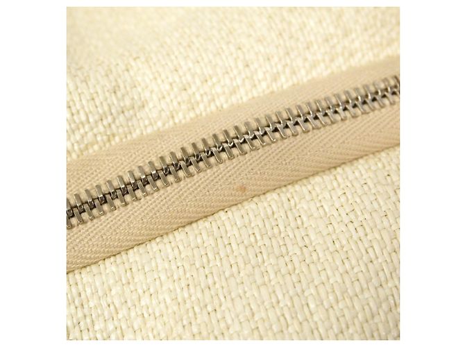 Borsa a mano Chanel Deauville in tela Beige Crudo - vista 10