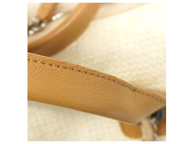 Borsa a mano Chanel Deauville in tela Beige Crudo - vista 6