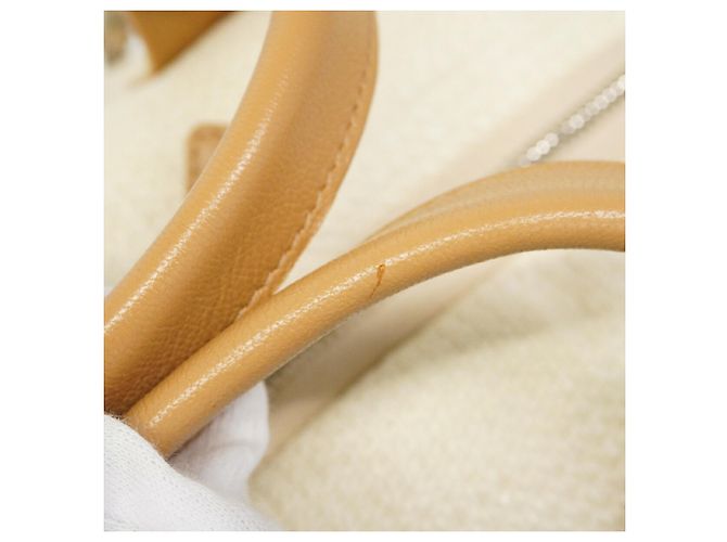 Borsa a mano Chanel Deauville in tela Beige Crudo - vista 8