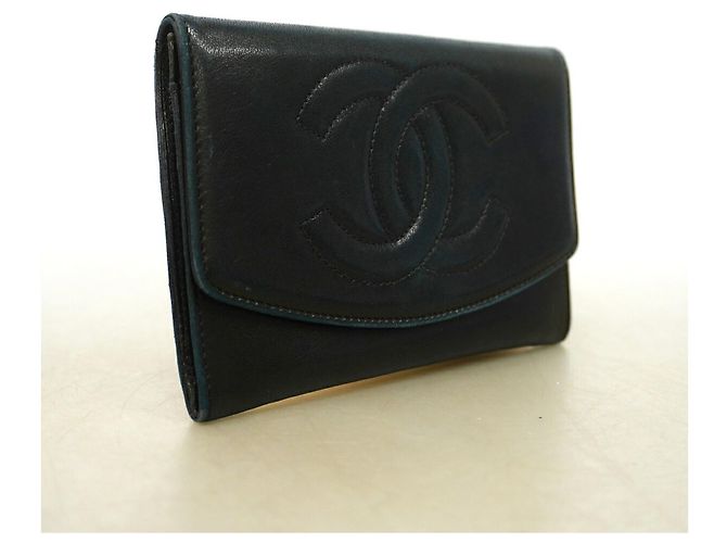 Monedero Chanel de piel de cordero negra Negro - vista 2