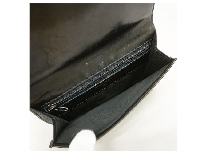Monedero Chanel de piel de cordero negra Negro - vista 4