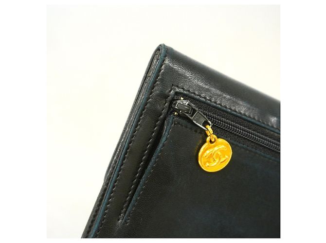 Monedero Chanel de piel de cordero negra Negro - vista 6