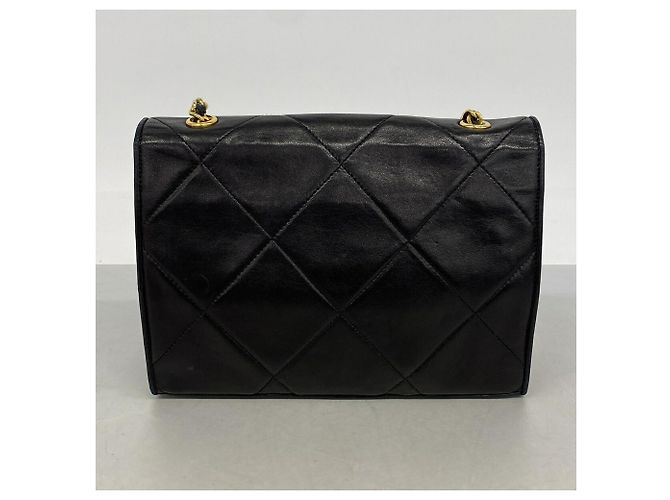 Bolsa de ombro Chanel em pele de cordeiro preta Preto - vista 10