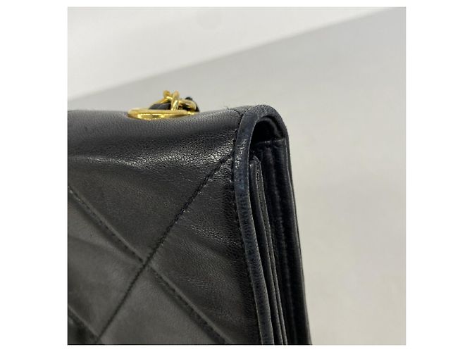 Bolsa de ombro Chanel em pele de cordeiro preta Preto - vista 6