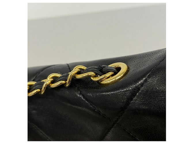 Bolsa de ombro Chanel em pele de cordeiro preta Preto - vista 8