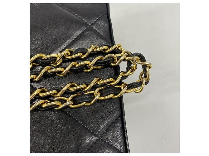 Bolsa de ombro Chanel em pele de cordeiro preta Preto - vista 9