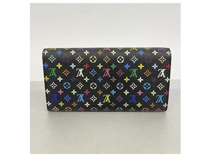 Louis Vuitton Monogram Multicolor Portefeuille Sarah Long Wallet Nero Rosso - vista 10