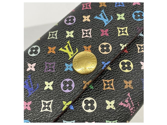 Louis Vuitton Monogram Multicolor Portefeuille Sarah Long Wallet Nero Rosso - vista 7