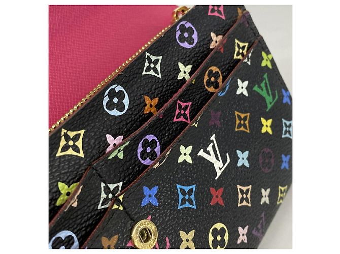 Louis Vuitton Monogram Multicolor Portefeuille Sarah Long Wallet Nero Rosso - vista 9