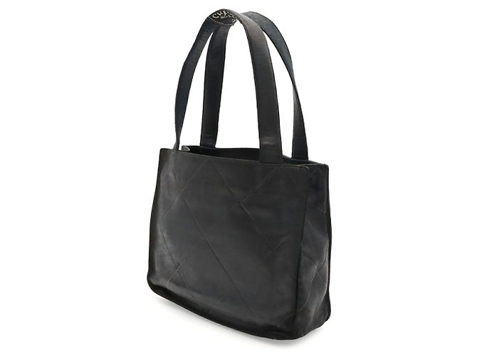 Borsa a mano/Tote bag Chanel in pelle d'agnello nera Nero - vista 3