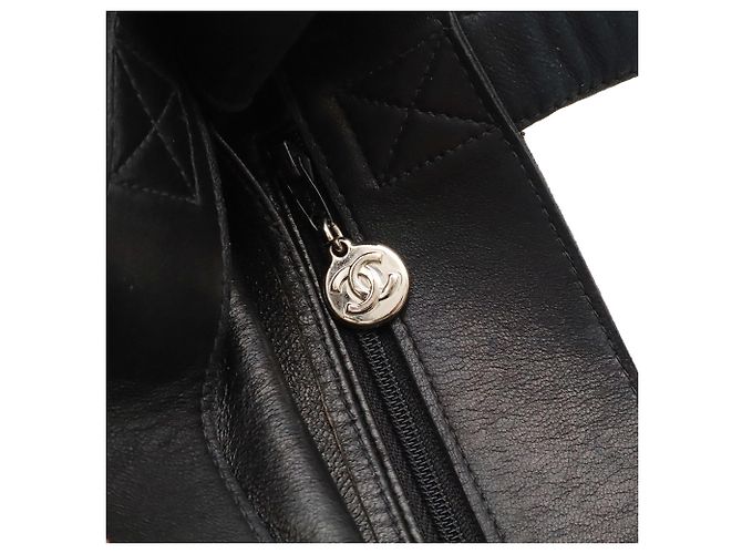 Borsa a mano/Tote bag Chanel in pelle d'agnello nera Nero - vista 6
