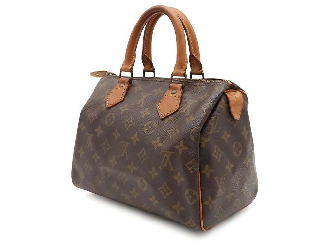 Sac à main Louis Vuitton Monogram Speedy 25 Marron - vue 3