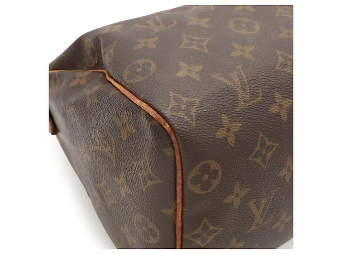 Sac à main Louis Vuitton Monogram Speedy 25 Marron - vue 4