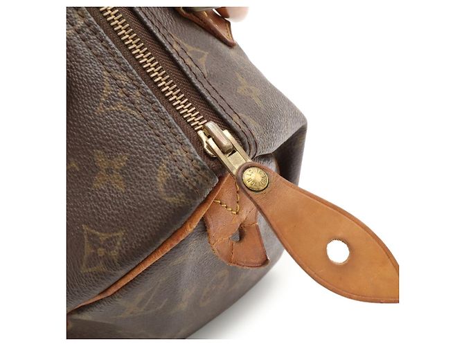 Sac à main Louis Vuitton Monogram Speedy 25 Marron - vue 6