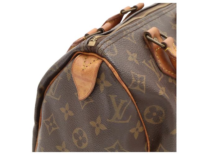 Sac à main Louis Vuitton Monogram Speedy 25 Marron - vue 7