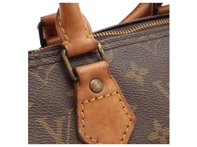 Sac à main Louis Vuitton Monogram Speedy 25 Marron - vue 8