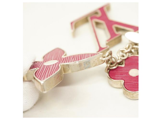 Louis Vuitton Epi Bijou Sac Fleur Charm Keyring Argento Porpora - vista 4