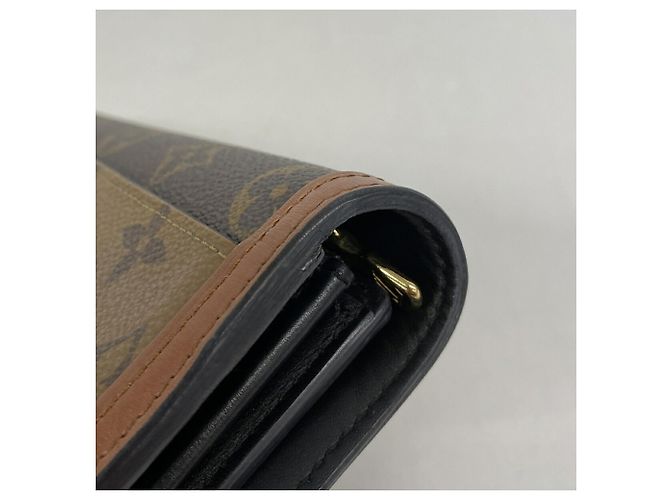 Louis Vuitton Monogram Reverse Portefeuille Sarah Dauphine Long Wallet Marrone - vista 7