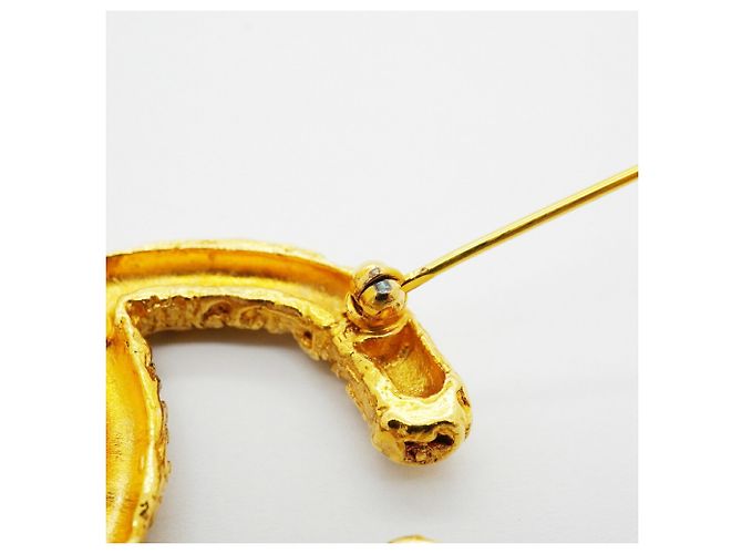Spilla Chanel placcata oro con logo Coco e motivo lava D'oro - vista 7